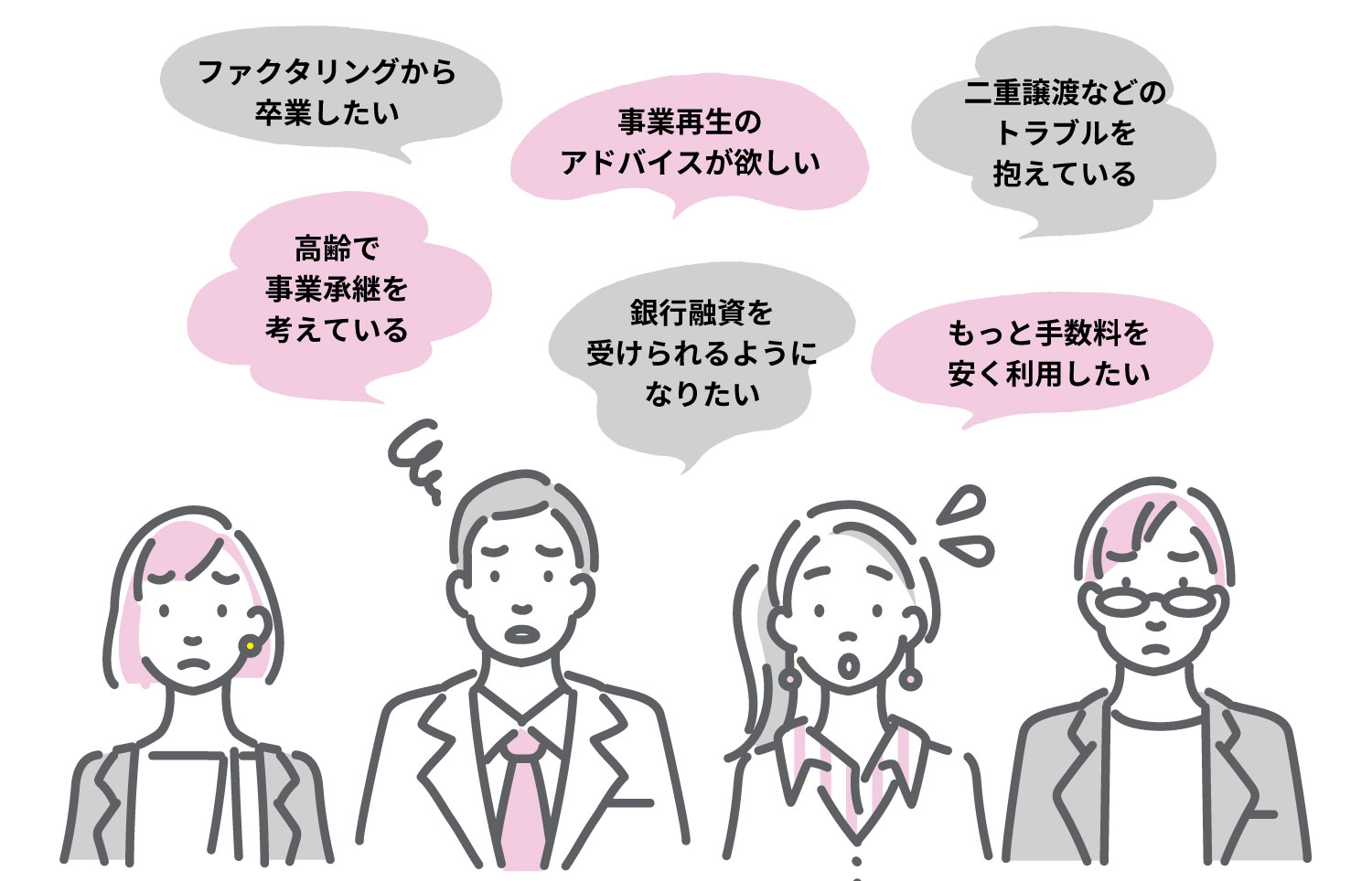 資金繰りの悩みを抱える経営者のイメージ